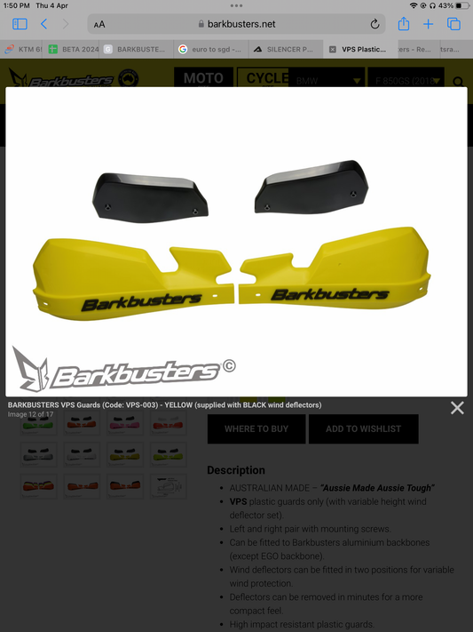 BARKBUSTERS VPS GUARDS & WIND DEFLECTOR