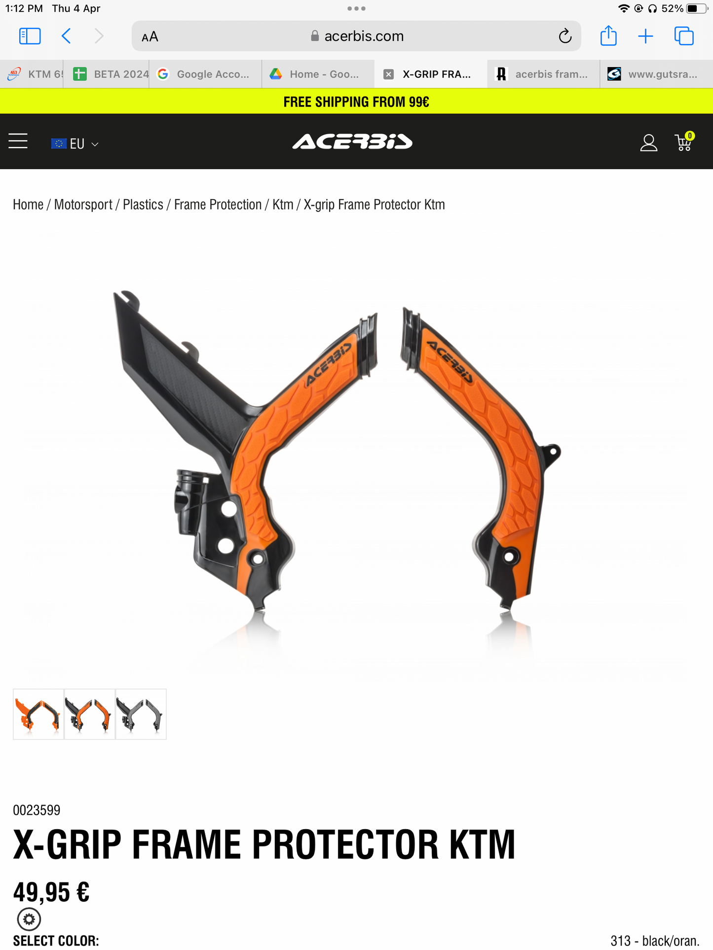 ACERBIS FRAME PROTECTOR X-GRIP