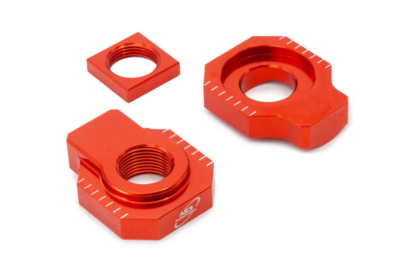 AS3 REAR AXLE CHAIN ADJUSTER BLOCKS ORANGE KTM